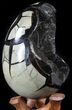 Septarian Dragon Egg Geode - Black Crystals #55711-2
